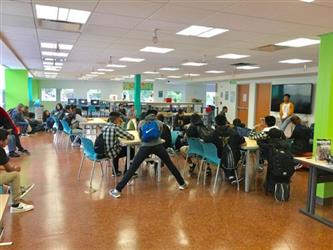 Students in the cafeteria